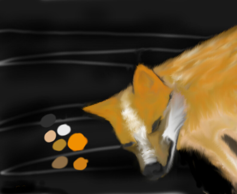 Painting of Bertha sleeping. Drawn in GIMP.